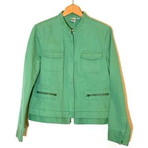 VTG 90s DKNY Apple Green Corduroy Cropped Jacket